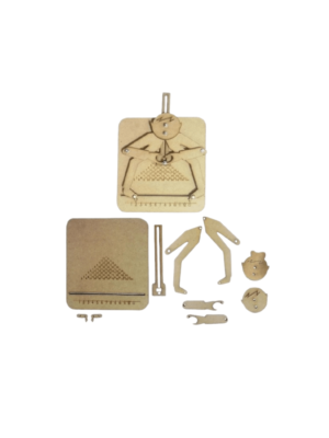 Wooden math teaching tool by Green Robot Tech, featuring numbered sliders and a figure for interactive addition learning