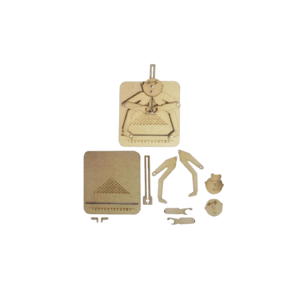 Wooden math teaching tool by Green Robot Tech, featuring numbered sliders and a figure for interactive addition learning