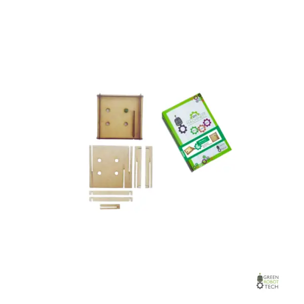 pin ball 1000 x 1000 px) (1) Green Robot Tech’s DIY pinball machine kit with eco-friendly packaging and educational branding.