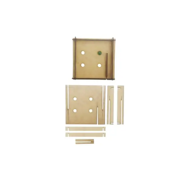 Fully assembled wooden pinball machine from Green Robot Tech, ready for creative play and eco-friendly fun.