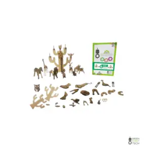Green Robot Tech’s DIY forest animal kit packaging, showcasing eco-friendly branding and educational focus