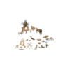 Unassembled wooden parts of farm animals kit