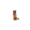 Assembled wooden pneumatic lift with a fun cartoon character platform, part of Green Robot Tech’s STEAM kit collection
